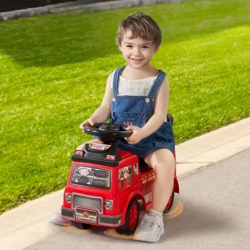 VEVOR Aufsitzauto für Kleinkinder, Alter 1–3, Ride Racer, Aufsitzspielzeug für Kleinkinder zum Sitzen und Stehen, klassisches Aufsitzauto für Kinder mit Musiklenkrad und Stauraum unter dem Sitz, Aufsitzspielzeug für Jungen und Mädchen, rot – Bild 7