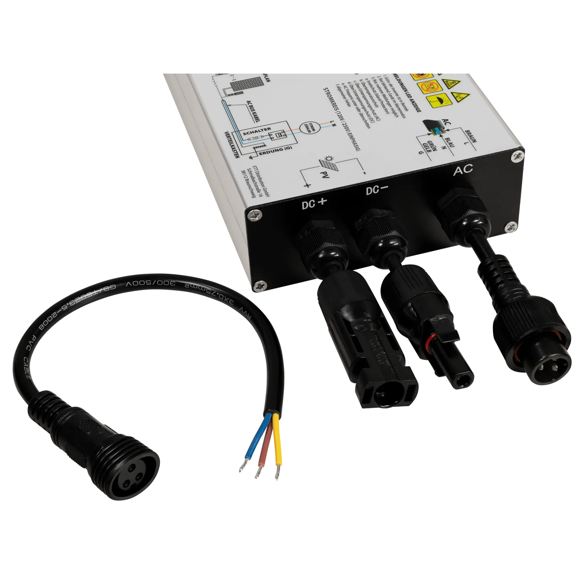 Wechselrichter für Solarmodule McShine, 600W, 5m Kabel – Bild 3