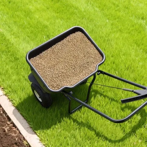 VEVOR Streuwagen 3,66 m Streubreite, Düngestreuer mit 36,3 kg Tragkraft & 10 Zoll Rädern, Schleuderstreuer als Aussaathilfe oder Düngerwagen für Saatgut, Dünger, Streusalz & Enteisungsmittel – Bild 7