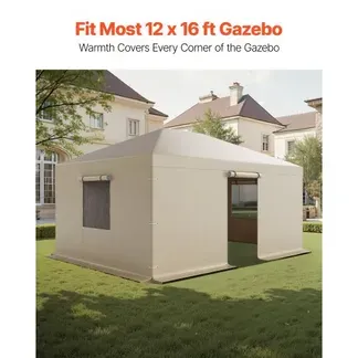 VEVOR Winterabdeckung, passend für 3,68×4,9 m große Pavillons, Ersatzabdeckung mit Seitenwänden & Netzfenstern, PE-Material, Lagerschutzabdeckungen, Pavillons nicht im Lieferumfang enthalten VEVOR Winterabdeckung, passend für 3,68×4,9 m große Pavillons, Ersatzabdeckung mit Seitenwänden & Netzfenstern, PE-Material, Lagerschutzabdeckungen, Pavillons nicht im Lieferumfang enthalten