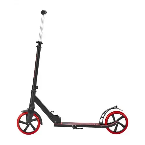 VEVOR Scooter (2 Räder) für Kinder ab 8 Jahren, Cityroller Straßenroller mit höhenverstellbarem Lenker & rutschfestem Deck & leichtem Rahmen, faltbarer Tretroller bis zu 100 kg, Schwarz + Rot – Bild 9