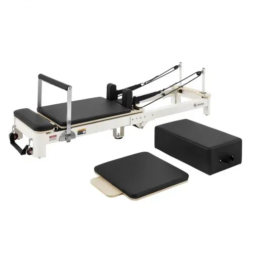 VEVOR Pilates Reformer Gerät Klappbar 221 x 69 x 83 cm Aluminiumlegierung für Heimgebrauch & Fitnessstudio, mit Jumpboard, Sitzbox, Verstellbarer Kopfstütze und Leisem Schlittenlauf, 181 kg Belastbar – Bild 8