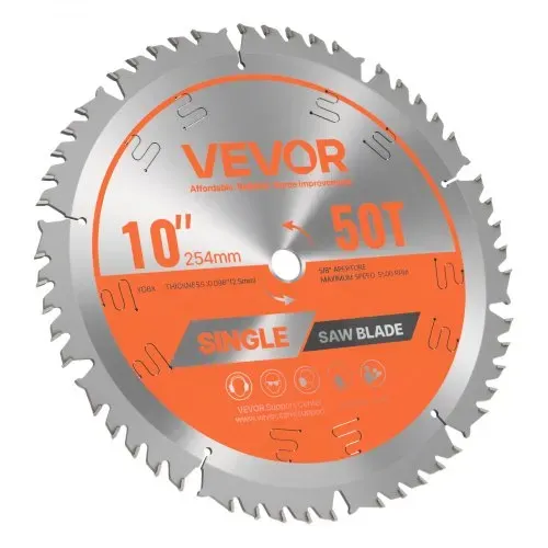 VEVOR Kreissägeblatt (254 mm φ & 50 scharfe Zähne & 2,5 mm Dicke) ideal für Sperrholz OSB Hartholz, kompatibel mit Kreissäge, Sägeblatt aus Legierung mit geräuschreduzierenden Wärmeabzügen – Bild 8