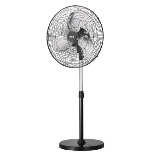 VEVOR Industrieller Standventilator, 570 mm, 90-Grad-Oszillationsventilator, höhenverstellbare Ventilatoren mit 3 einstellbaren Geschwindigkeiten, Windmaschine für Werkstatt, Lagerhaus, Schwarz – Bild 10