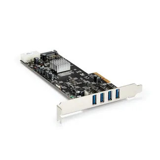 StarTech.com 4 Port USB 3.0 SuperSpeed PCI Express Schnittstellenkarte mit 4 5Gb/s Kanälen und UASP – SATA/LP4 Strom StarTech.com 4 Port USB 3.0 SuperSpeed PCI Express Schnittstellenkarte mit 4 5Gb/s Kanälen und UASP – SATA/LP4 Strom