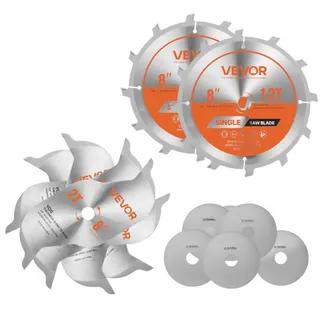 VEVOR Sägeblatt Set Dado Klingensatz (203 mm φ, 12 scharfe Zähne) aus Legierung, Nutfräser mit Spanschneidern & Unterlegscheiben, geräuschreduzierende Wärmeabzüge, zum Schneiden von Hartholz VEVOR Sägeblatt Set Dado Klingensatz (203 mm φ, 12 scharfe Zähne) aus Legierung, Nutfräser mit Spanschneidern & Unterlegscheiben, geräuschreduzierende Wärmeabzüge, zum Schneiden von Hartholz