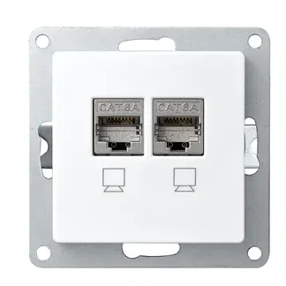 Netzwerk-Dose McPower “Flair“ CAT6A, UP, weiß, vollgeschirmt Netzwerk-Dose McPower “Flair“ CAT6A, UP, weiß, vollgeschirmt