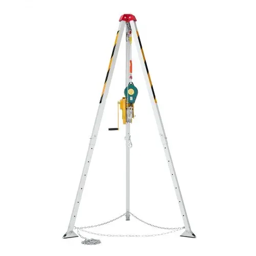 VEVOR Dreibein-Set für beengte Räume, Rettungsdreibein mit Hebevorrichtung, 1179 kg Winde, Rettungssystem, 30 m Kabel, Rettungsstativ mit Absturzsicherung, 1,6–2,45 m Arbeitshöhe – Bild 8
