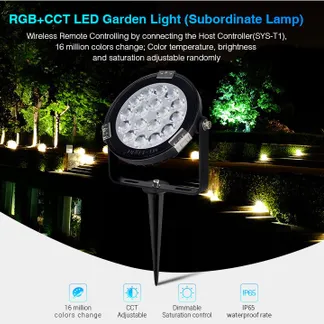MiBoxer SYS-RC1 LED Subordinate Garten Lampe 9W RGB-WW (RGB-CCT) mit Funk und WLAN IP65 24V MiBoxer SYS-RC1 LED Subordinate Garten Lampe 9W RGB-WW (RGB-CCT) mit Funk und WLAN IP65 24V