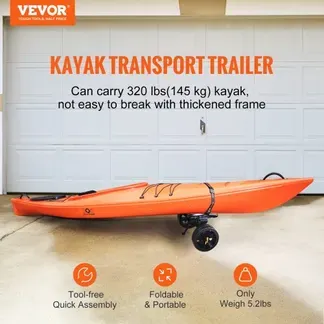 VEVOR Kajakwagen Kanuwagen aus Aluminiumlegierung 655x305x310mm bis 145kg belastbar Doppelgurt-Design Zubehör für Bootswagen Kajak Kanu Transportwagen Trolley Surfwagen Bootstrailer Faltboot VEVOR Kajakwagen Kanuwagen aus Aluminiumlegierung 655x305x310mm bis 145kg belastbar Doppelgurt-Design Zubehör für Bootswagen Kajak Kanu Transportwagen Trolley Surfwagen Bootstrailer Faltboot