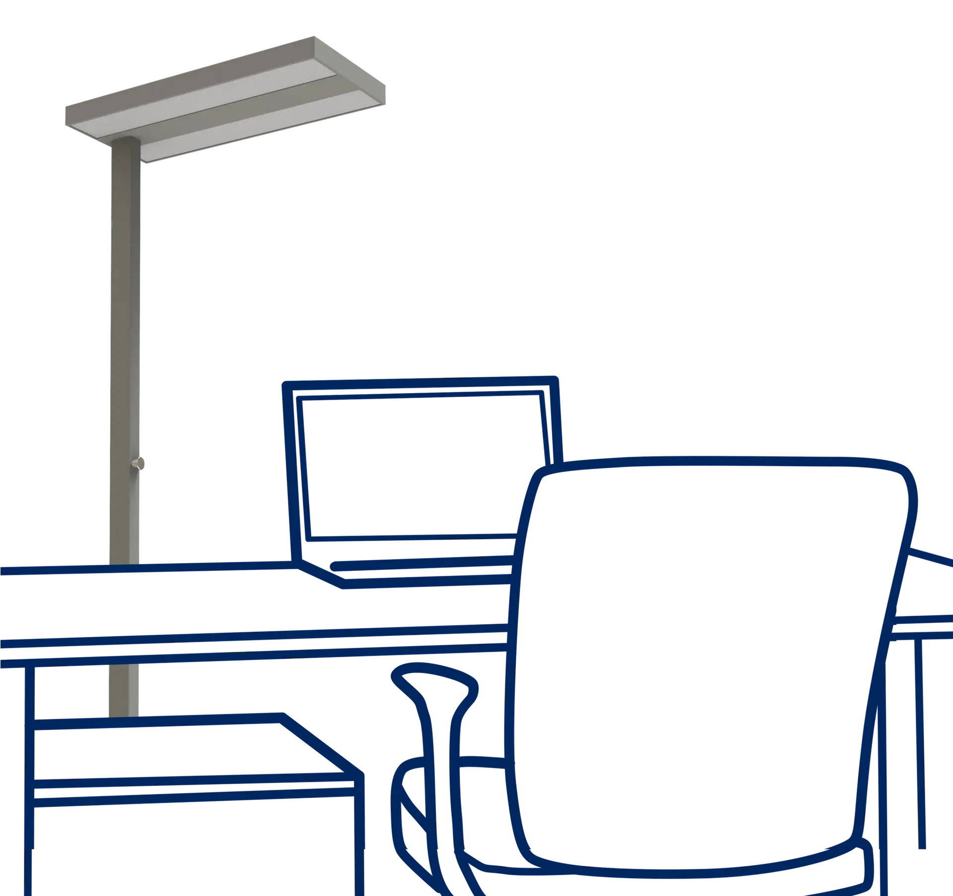 LED-Schreibtisch-Stehleuchte ROLF KERN Smart, dimmbar, Aluminium/Acryl LED-Schreibtisch-Stehleuchte ROLF KERN Smart, dimmbar, Aluminium/Acryl