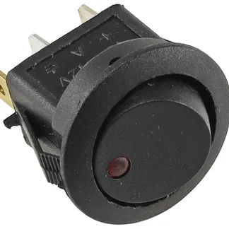 12V Schalter mit roter LED EIN / AUS, 16A, Ø 20mm Einbau 12V Schalter mit roter LED EIN / AUS, 16A, Ø 20mm Einbau