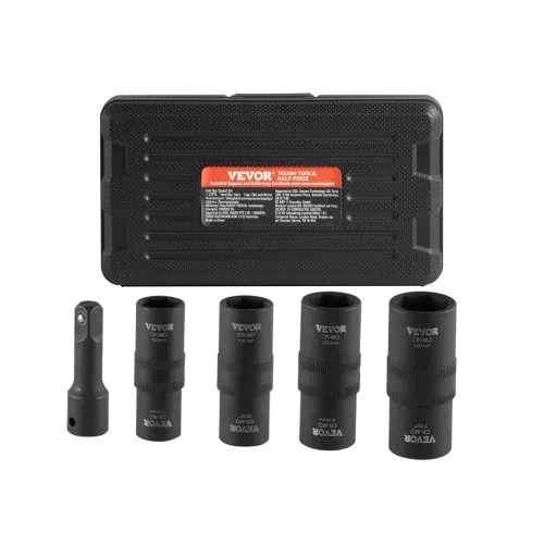 VEVOR Radmuttern Schlagsteckschlüsselsatz, 12,7 mm Antrieb, metrisch & SAE, 6-Kant-Klappsteckschlüsselsatz, insgesamt 4 Radmutterngrößen, CR-MO-Stahl-Radsteckschlüsselsatz mit Aufbewahrungskoffer – Bild 8
