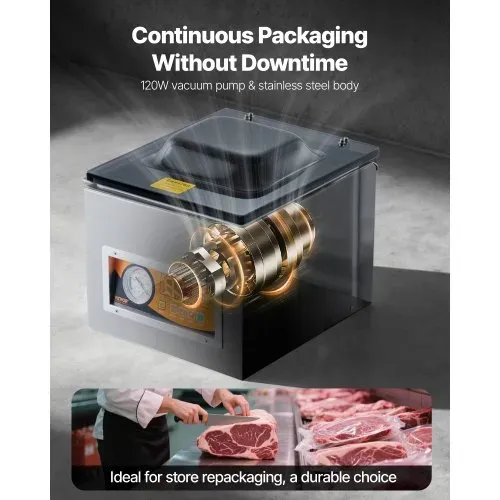 VEVOR Kammer-Vakuumierer 260 W Vakuumiergerät für feuchte Lebensmittel Fleisch Marinaden usw. kompakte Größe mit 26 cm Versiegelungslänge Anwendung in der privaten Küche und im gewerblichen Bereich – Bild 4
