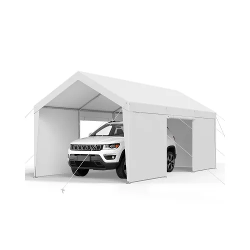 VEVOR Zeltgarage, 3,05×6,09×2,87m Autoüberdachung, Carport mit abnehmbaren Seitenwänden und Tür, Autounterstand, UV-beständig und wasserabweisend, Ganzjahresschutz für Auto und Boot, weiß VEVOR Zeltgarage, 3,05×6,09×2,87m Autoüberdachung, Carport mit abnehmbaren Seitenwänden und Tür, Autounterstand, UV-beständig und wasserabweisend, Ganzjahresschutz für Auto und Boot, weiß