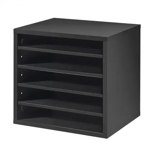 VEVOR Briefablage mit 5 Ablagefächern & Verstellbaren Regalböden, Dokumentenablage aus Holz, Aktenhalter für Büro, Zuhause oder Klassenzimmer, Literaturorganizer für Akten Dokumenten Papier, Schwarz – Bild 10