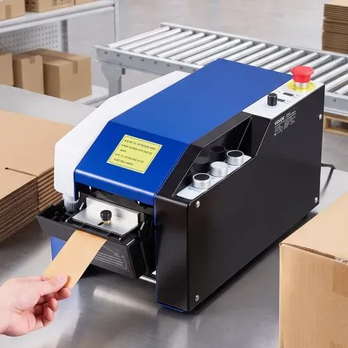 VEVOR Wasseraktivierter Klebebandspender mit 100–995mm Schnittlänge 220V, Automatischer Klebebandschneider für Nassklebeband, Verpackung & Lagerung, 40-100mm Bandbreite, mit 1,3kg Wassertank, Blau – Bild 7