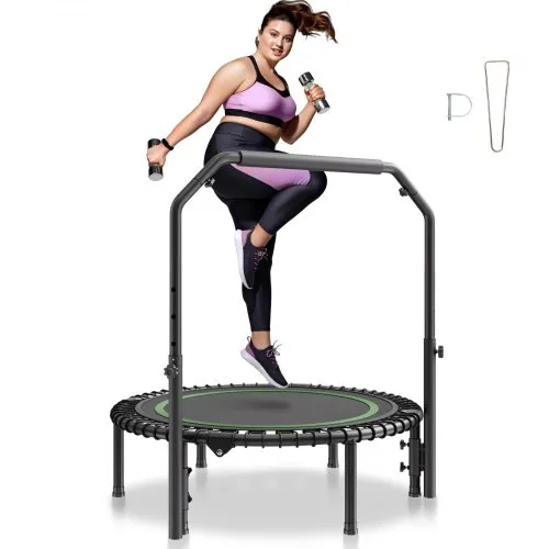 VEVOR Faltbares Mini-Trampolin Fitness-Rebounder 1027 mm, 150 kg belastbares Tainingstrampolin, Rebounder Sport Trampolin Mini-Trampolin Gartentrampolin mit 4-stufig höhenverstellbarem Schaumstoffgriff VEVOR Faltbares Mini-Trampolin Fitness-Rebounder 1027 mm, 150 kg belastbares Tainingstrampolin, Rebounder Sport Trampolin Mini-Trampolin Gartentrampolin mit 4-stufig höhenverstellbarem Schaumstoffgriff