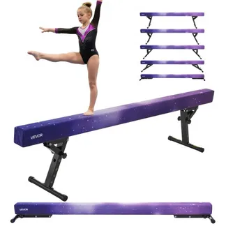 VEVOR Schwebebalken Gymnastik Kinder 241 cm Höhenverstellbar (5-stufig), 158,7 kg belastbarer Gymnastikbalken Turnbalken, Balance Balken Balancierbalken für Fitnessstudio, Galaxy VEVOR Schwebebalken Gymnastik Kinder 241 cm Höhenverstellbar (5-stufig), 158,7 kg belastbarer Gymnastikbalken Turnbalken, Balance Balken Balancierbalken für Fitnessstudio, Galaxy