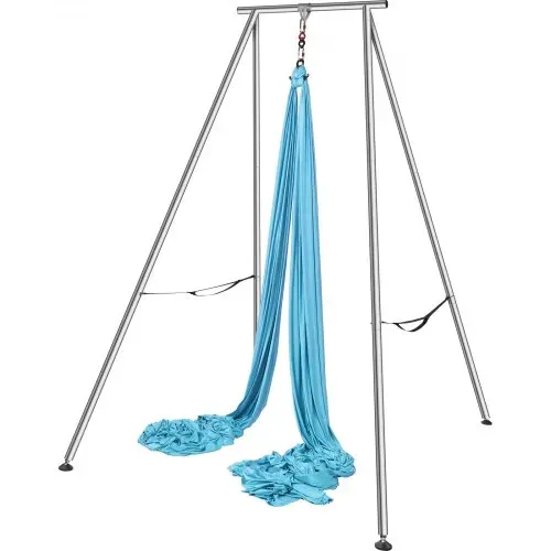 VEVOR Aerial Yoga Hängematte mit Yogarahmen 12 x 2,6 m, Blau Yoga Swing Air Fliegen, Yoga-Schaukel Hammock Swing 250 kg Max. Tragfähigkeit, inkl. Yoga-Socken & Fußpolster, Anti-Gravity-Übungen – Bild 10