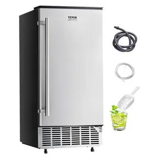 VEVOR Unterbau Eismaschine Eisbereitrer Eiswürfelbereiter 36 kg/Tag Unterbau-Eismaschine mit umkehrbarer Tür aus Edelstahl, Eismaschine für gewerbliche Privatküchen, elektrische Entwässerung VEVOR Unterbau Eismaschine Eisbereitrer Eiswürfelbereiter 36 kg/Tag Unterbau-Eismaschine mit umkehrbarer Tür aus Edelstahl, Eismaschine für gewerbliche Privatküchen, elektrische Entwässerung