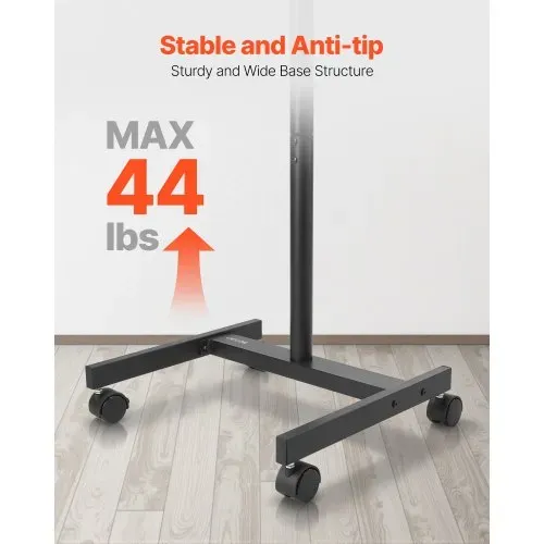 VEVOR rollbarer TV-Ständer Standfuß Fernsehstand für 431,8-1397 mm flach & Curved-TVs, tragbarer TV Bodenständer bis zu 20 kg (Max. VESA 200 x 200 mm) für Wohnzimmer Schlafzimmer Büro Outdoor – Bild 3