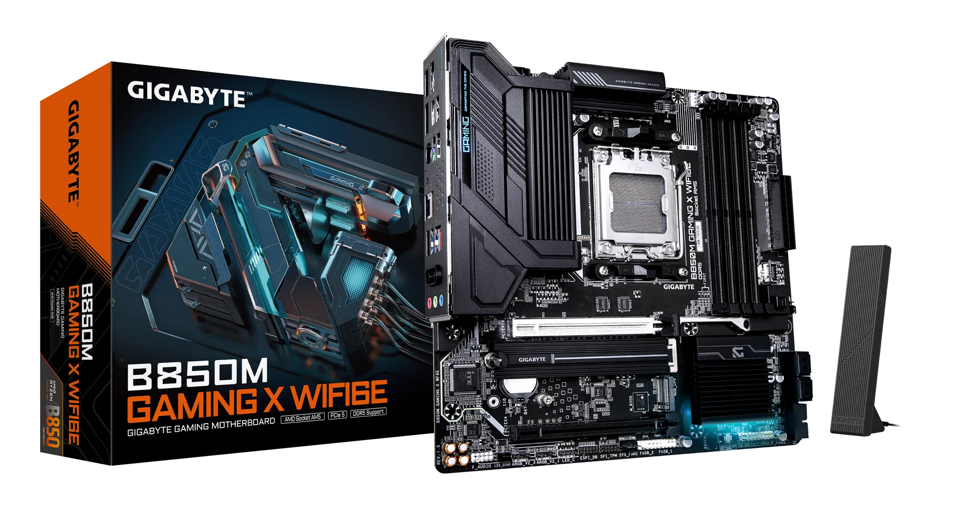 GIGABYTE B850M GAMING X WIFI6E Motherboard – AMD Ryzen 9000 Serien CPUs, 10+2+2 Phasen Digital VRM, bis zu 8200MHz DDR5 (OC), 1xPCIe 5.0 + 1xPCIe 4.0 M.2, 2.5LAN, WIFI 6E, USB 3.2 Gen 2. GIGABYTE B850M GAMING X WIFI6E Motherboard – AMD Ryzen 9000 Serien CPUs, 10+2+2 Phasen Digital VRM, bis zu 8200MHz DDR5 (OC), 1xPCIe 5.0 + 1xPCIe 4.0 M.2, 2.5LAN, WIFI 6E, USB 3.2 Gen 2.
