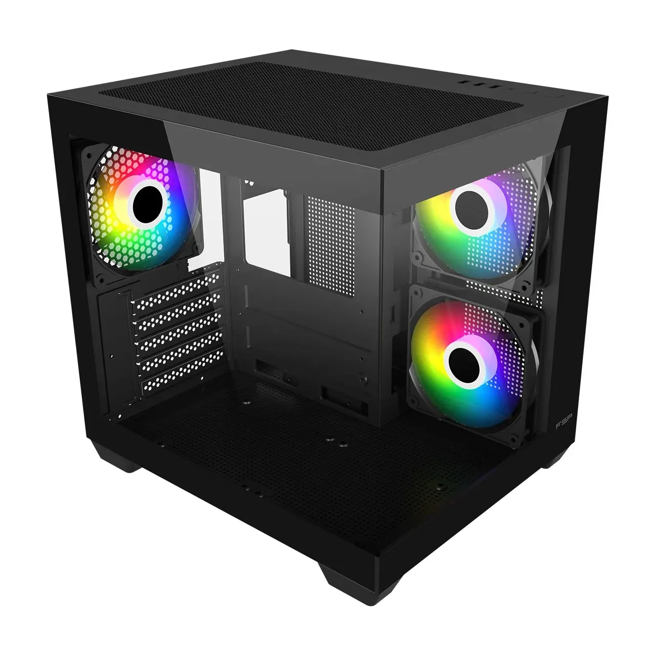 FSP S140-BA Gehäuse Mini Tower mITX, mATX Schwarz ARGB – Bild 2