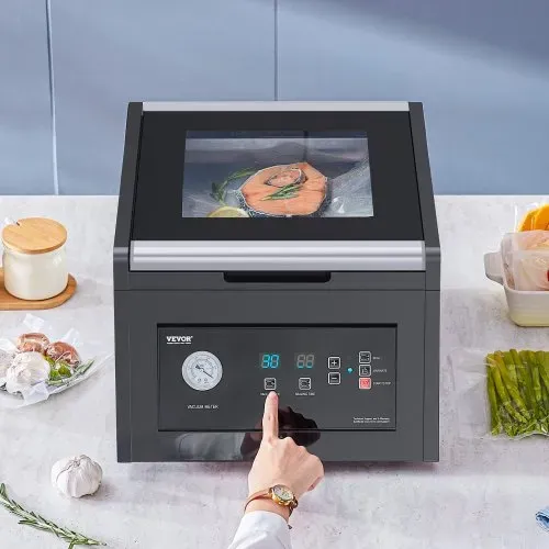 VEVOR Kammer Vakuumierer, 380 W, Verpackungsmaschine für feuchte Lebensmittel, Fleisch, kompaktes Design, ideales gewerbliches Vakuumiergerät für den professionellen und privaten Gebrauch – Bild 7