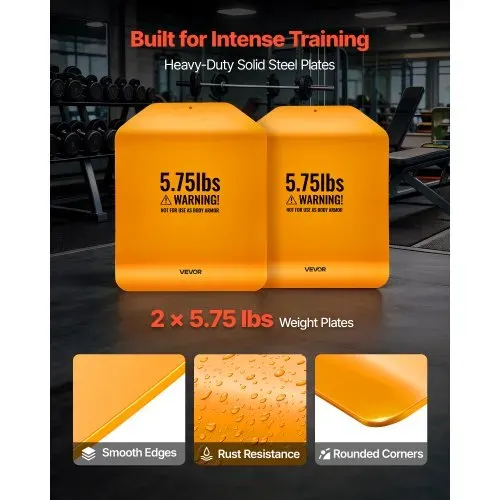 VEVOR Gewichtsplatten für Gewichtswesten 5,2 kg Set (2 x 2,6 kg), Gebogene Gewichtswestenplatten für WODs & Funktionelles Training, Ergonomisches Zusatzgewicht für Krafttraining, Laufen und Fitness – Bild 2
