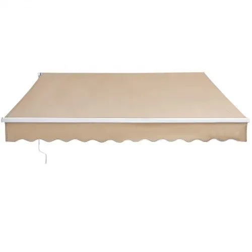 VEVOR Manuell Einziehbare Markise, 304,8 x 243,84 cm Außenterrassen-Markise Sonnenschutz, Wasserabweisendes Polyester, Terrassentür-Fenster-Markise, Sonnenschutz mit Kurbel für Hinterhof, Balkon – Bild 8