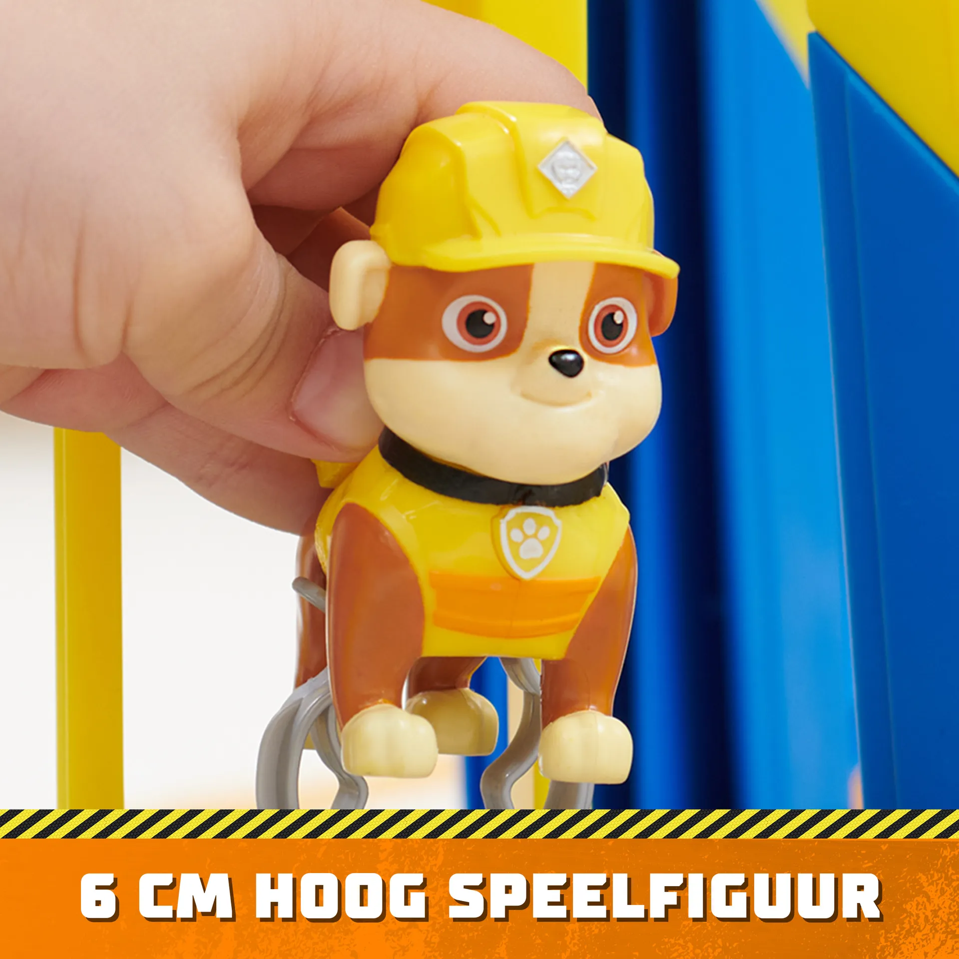 Rubble & Crew Rubble und Crew - Kran-Spielset Baupfoten Hof 68 cm, mit Rubble-Figur, Planierraupen-Fahrzeug und 340 g Build-it Kinetic Sand, Licht und Sound, ab 3 Jahren – Bild 6