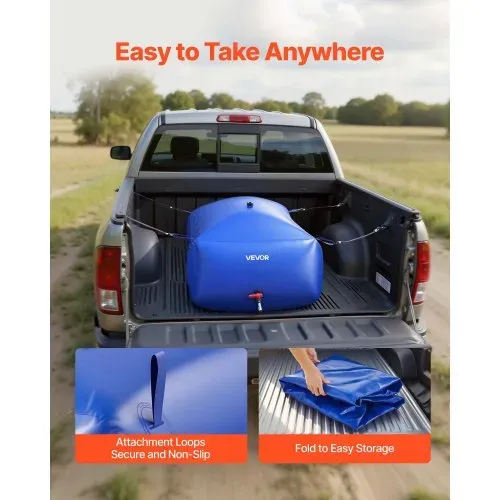 VEVOR Wasserblasen Aufbewahrungsbehälter 540 L, Wasserspeicherbeutel aus strapazierfähiges 1000D PVC, Wasserspeicherblase, ideal für Camping, Gartenbewässerung, RV & Notfälle, blau – Bild 5