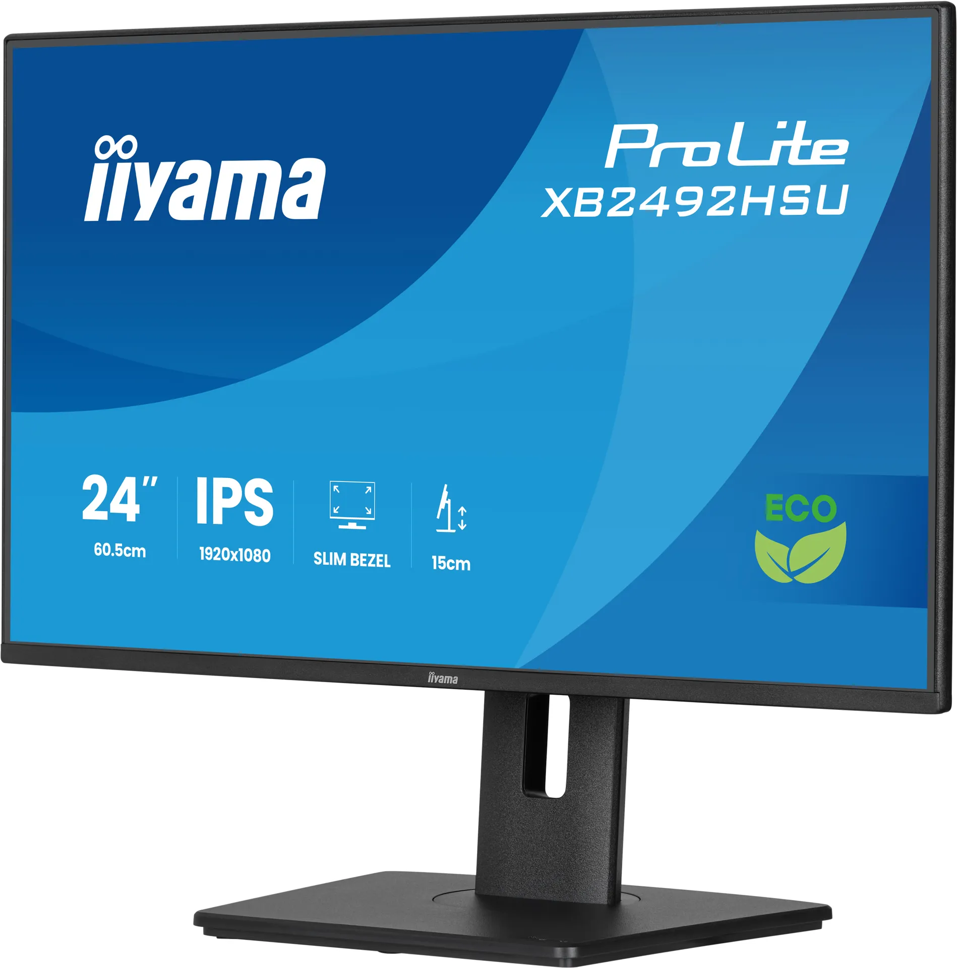 iiyama ProLite 24" IPS Full-HD-Panel mit 4-seitigem Slim-Bezel, Energieeffizienzklasse B und höhenverstellbarem Standfuß – Bild 6