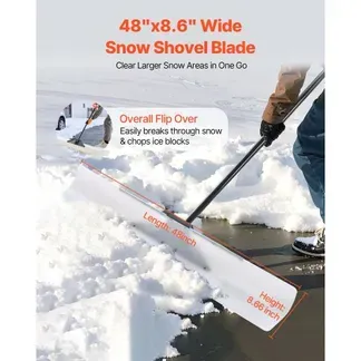 VEVOR Schneeschaufel, 1235×1250 mm Schneeräumer mit ergonomischem Griff, HDPE-Schaufelblatt, Schneeräumwerkzeug, tragbarer Schneeschieber zum Reinigen von Einfahrten, Treppen und Gehwegen VEVOR Schneeschaufel, 1235×1250 mm Schneeräumer mit ergonomischem Griff, HDPE-Schaufelblatt, Schneeräumwerkzeug, tragbarer Schneeschieber zum Reinigen von Einfahrten, Treppen und Gehwegen