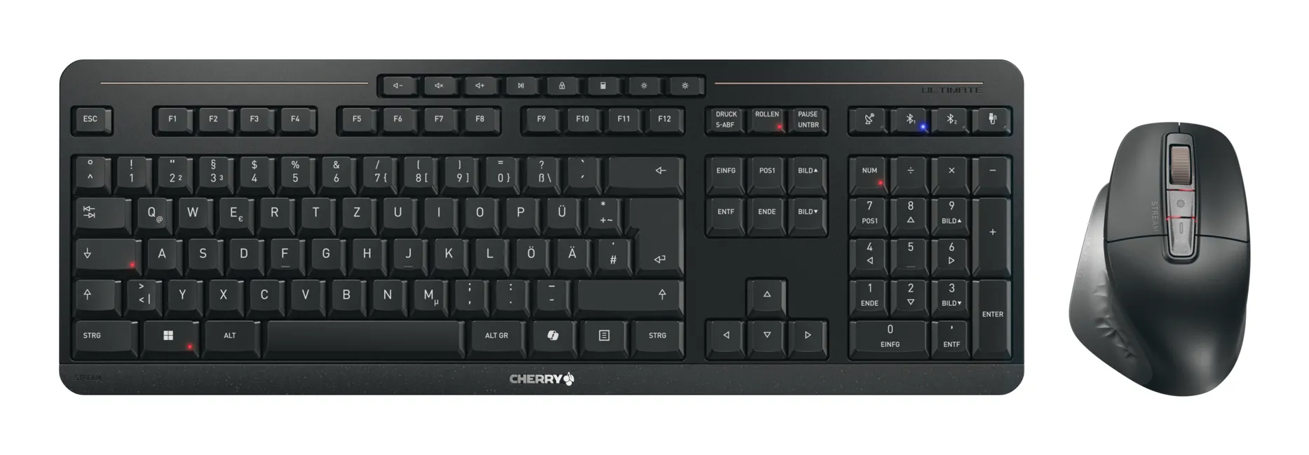 CHERRY Stream desktop ultimate Tastatur Maus enthalten Heimbüro USB + RF Wireless + Bluetooth QWERTZ Deutsch Schwarz CHERRY Stream desktop ultimate Tastatur Maus enthalten Heimbüro USB + RF Wireless + Bluetooth QWERTZ Deutsch Schwarz