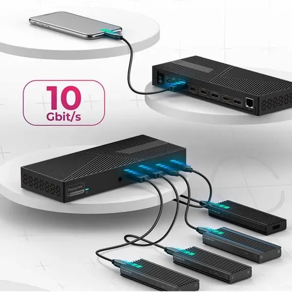 ICY BOX IB-DK2246AC, DisplayLink Notebook DockingStation, DisplayLink® und DP Alt Mode, 2x DisplayPort™ oder 2x HDMI® plus 1x HDMI® Schnittstelle bis zu 4096 – Bild 6