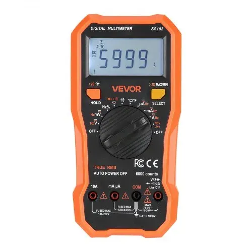VEVOR Digitalmultimeter, 6000-Count TRMS DC/AC Voltmeter Stromtester, NCV-Multimeter für Strom, Spannung, Widerstand, Tastverhältnis, Temperatur, Dioden, Kontinuitätstest mit stromführendem Draht – Bild 8