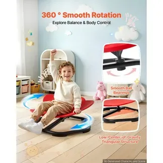 VEVOR Drehstuhl Kinder Autismus Sensorischer Drehsitz 100 kg 520×500 mm Rot, ADHS Hilfsmittel für Kinder im Alter von 3-12 Jahren, Förderung von Gleichgewicht Körperkoordination Greifkraft, PP-Material VEVOR Drehstuhl Kinder Autismus Sensorischer Drehsitz 100 kg 520×500 mm Rot, ADHS Hilfsmittel für Kinder im Alter von 3-12 Jahren, Förderung von Gleichgewicht Körperkoordination Greifkraft, PP-Material