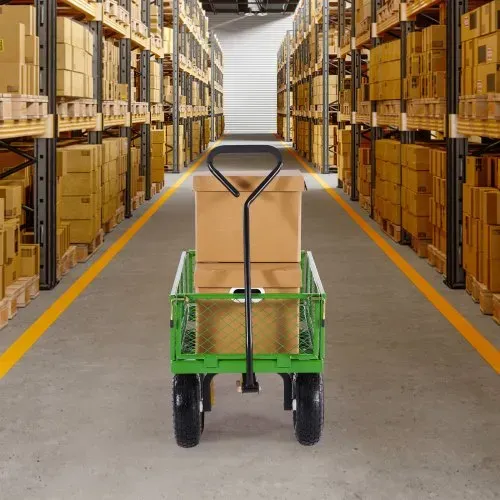 VEVOR Bollerwagen 300 kg, Transportwagen, Gartenwagen, Gerätewagen, Handwagen aus Metall für den Außenbereich mit Reifen, abnehmbaren Seitenteilen aus Netzmaterial & um 180° drehbarem Griff – Bild 7