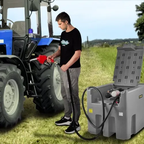 VEVOR Tragbarer Dieseltank 439,11 L Mobile Tankanlage Grau Dieseltankstelle 140 W Tankstation Dieseltank 2600 U/min Transporttank 12 V DC – Bild 7
