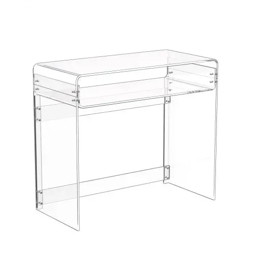 VEVOR Acryltisch Schreibtisch 2-stufiger, durchsichtiger Eingangtisch mit Ablage, moderner rechteckiger Computertisch, dicker Schreibtisch für Schlafzimmer Büro Wohnzimmer 40 x 85 x 75 cm – Bild 8