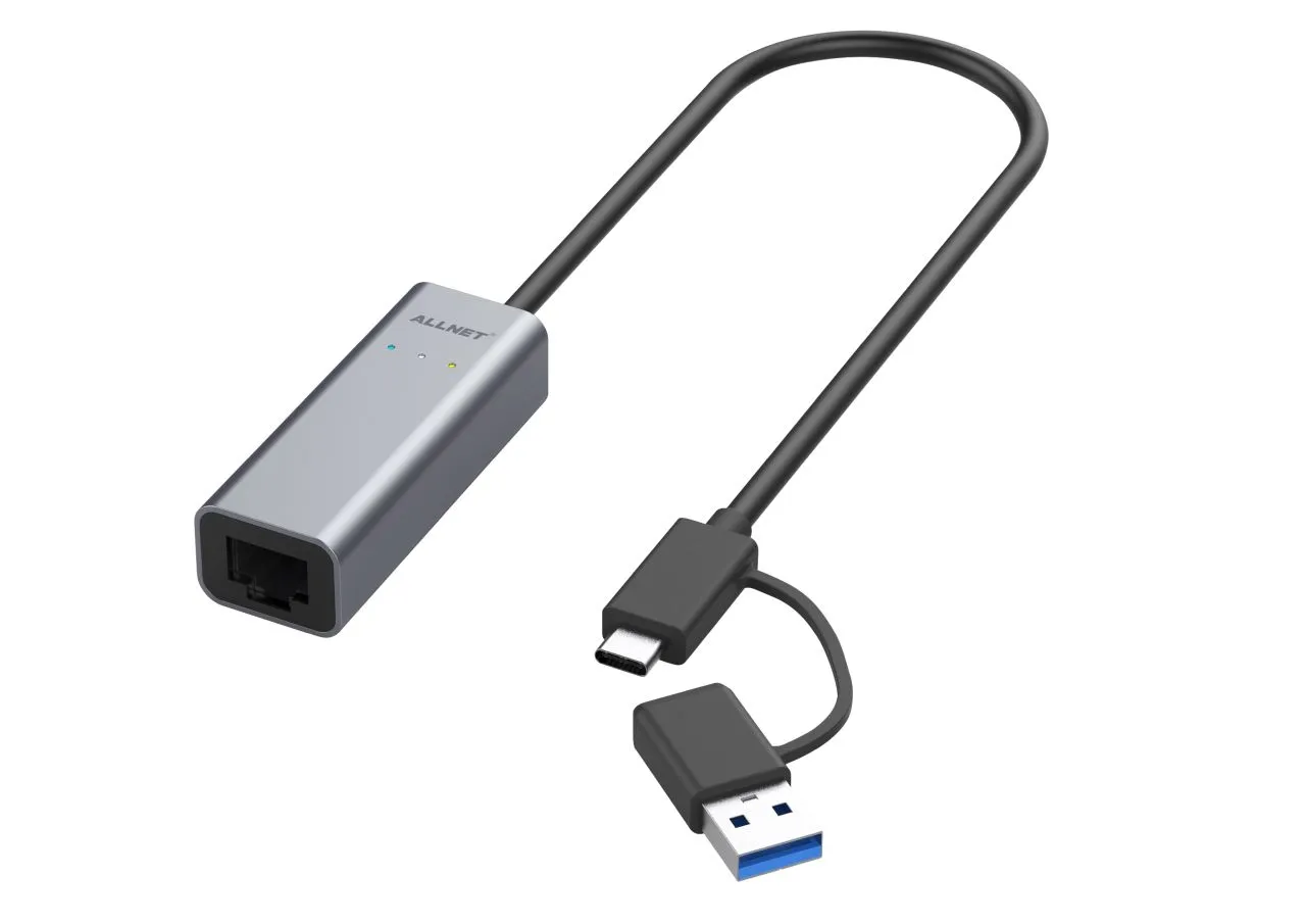 ALLNET USB 3.0 Typ-C&A Ethernet Adapter 2.5 Multi-Gigabit LAN ALL-NC-2.5G-USBC/A *ALLTRAVEL* ALLNET USB 3.0 Typ-C&A Ethernet Adapter 2.5 Multi-Gigabit LAN ALL-NC-2.5G-USBC/A *ALLTRAVEL*