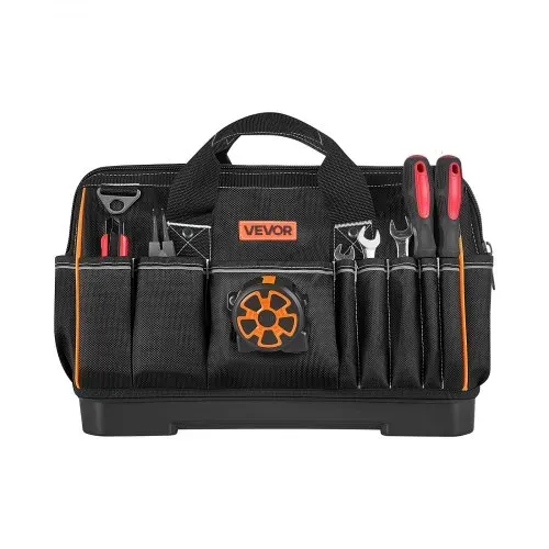 VEVOR Werkzeugtasche 41x23x25cm, Aufbewahrungstasche mit 14 Innen- & 19 Außenfächern, Wasserfester Werkzeug-Organizer aus Polyester mit Schultergurt & Reißverschluss, Werkzeugbeutel für Handwerker – Bild 8