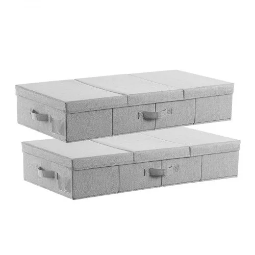 VEVOR Unterbettkommode Unterbettaufbewahrungstasche 2 Stk. (805 x 405 x 155 mm) Unterbettbehälter mit Deckel, Aufbewahrungsbox für Kleidung Schuhe Schlafzimmer Kleideraufbewahrungstasche 48 L VEVOR Unterbettkommode Unterbettaufbewahrungstasche 2 Stk. (805 x 405 x 155 mm) Unterbettbehälter mit Deckel, Aufbewahrungsbox für Kleidung Schuhe Schlafzimmer Kleideraufbewahrungstasche 48 L
