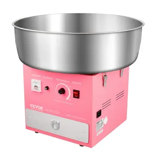 VEVOR elektrische Zuckerwattemaschine kommerzielle Zuckerwattegeräte (1000 W) mit 52 cm Edelstahlschüssel & Zuckerlöffel & Schublade, perfekt für Kindergeburtstage Familienfeiern Partys Rosa – Bild 8