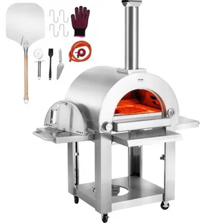 VEVOR Dual-Fuel-Pizzaofen für den Außenbereich, tragbarer 558mm Pizzaofen, pellet- und gasbetriebener Outdoor-Pizzaofen mit verdicktem Cordierit-Pizzastein, Rollbarer Pizzofen für Camping und Garten VEVOR Dual-Fuel-Pizzaofen für den Außenbereich, tragbarer 558mm Pizzaofen, pellet- und gasbetriebener Outdoor-Pizzaofen mit verdicktem Cordierit-Pizzastein, Rollbarer Pizzofen für Camping und Garten