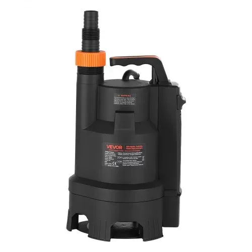 VEVOR 690W Tauchpumpe, 17500L/h, PP-GF20 Schmutzwasserpumpe für Abwasser, Schmutzwasser & sauberes Wasser mit automatischem Schwimmerschalter, 9m Förderhöhe, für Pools Teiche überflutete Bereiche – Bild 9