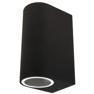 Wandleuchte McShine “Oval-A“ schwarz, IP44, 2x GU10, Aluminium Gehäuse Wandleuchte McShine “Oval-A“ schwarz, IP44, 2x GU10, Aluminium Gehäuse