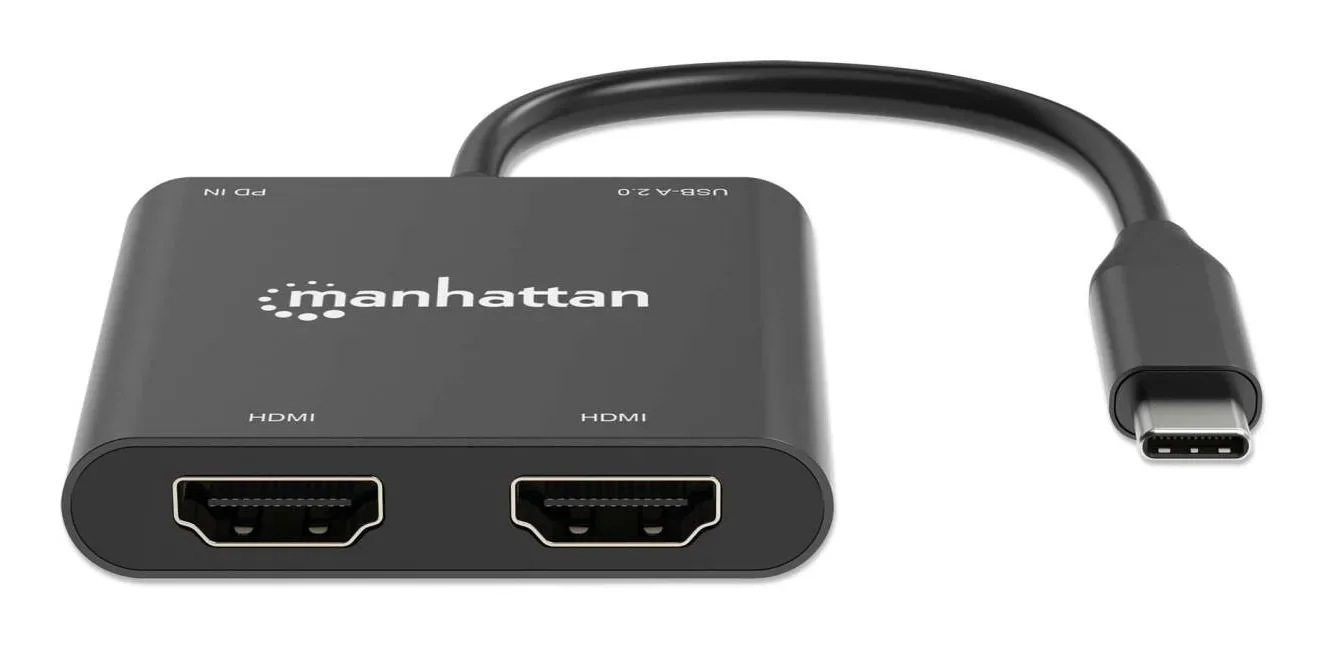 Manhattan 154321 Videokabel-Adapter 0,15 m USB Typ-C 2 x HDMI Schwarz – Bild 6